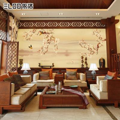 大型壁画 无纺布现代中式玉兰花墙纸 沙客厅电视背景墙壁纸壹德壹