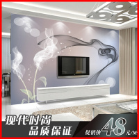 电视背景墙壁纸 中式壁画墙纸个性无缝墙布 抽象简约现代黑白烟雾壹德壹