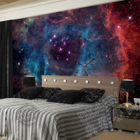 3d酒吧KTV影咔大型壁画 宇宙星空壁纸墙面吊顶天花板夜景卧室墙纸壹德壹
