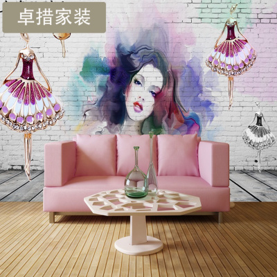 3d个性韩式半永久眉眼唇壁画美甲店绣纹店美容院化妆品店墙纸壁画壹德壹