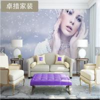 梦幻美女背景墙时尚美女美容美甲模特形象墙时尚潮流彩雕墙纸壁画壹德壹