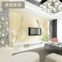 定制 中国风3D电视背景墙纸壁纸卧室客厅沙墙布郁金香壁画无缝壹德壹