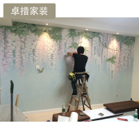 创意大型壁画餐厅装饰田园墙纸 客厅沙背景墙布壁纸 鸟鸣春涧中壹德壹