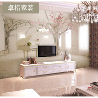 电视背景墙壁纸 简约现代客厅3D立体影视墙壁画卧室钢琴无缝墙纸壹德壹