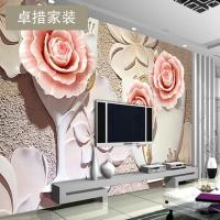 定制 欧式客厅电视背景墙纸个性3d立体玉雕浮雕壁纸无纺布无缝墙壹德壹