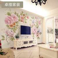 定制 简约大型无缝客厅沙电视背景墙壁纸 欧式3D软包花朵 壁画壹德壹