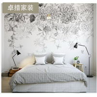 定制 中国风素色锦年 卧室客厅 个性壁纸墙纸 定制墙画大型壁画背壹德壹