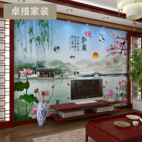 定制大型壁画电视背景墙纸壁纸 水墨山水 风景如画 卧室 客厅壁画壹德壹