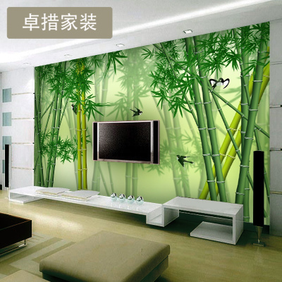 定制 大型壁画 3d电视背景墙壁纸卧室客厅简约无纺布墙纸翠竹壹德壹