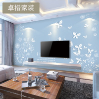 蝴蝶锦上花3d无缝壁画电视背景墙壁纸卧室客厅墙纸壁纸现代简约壹德壹