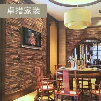 复古木纹立体墙纸仿古防水中式个性壁纸餐厅饭店服装店茶楼背景墙壹德壹