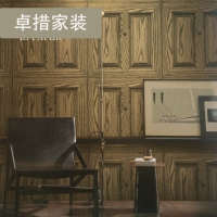 中式复古木纹墙纸仿古木木板古典3D个性壁纸餐厅卧室咖啡店背景壹德壹