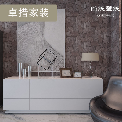 石头壁纸 复古砖头仿古砖块文化石3D墙纸服装店奶茶店饭店墙背景壹德壹