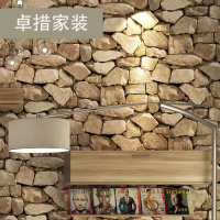 复古怀旧工业风砖头墙纸仿古砖纹石头立体壁纸饭店理店背景包邮