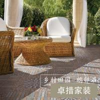 室外乡村田园庭院仿古砖400阳台露台地板砖防滑鹅卵石耐磨瓷砖壹德壹