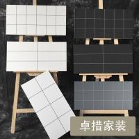 欧式300*600亚光卫生间厨房瓷砖黑白线釉面砖格子方格餐厅墙砖壹德壹