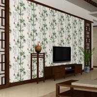 竹子竹叶书法文字中式墙纸 书房客厅茶楼茶馆棋牌室电视背景壹德壹