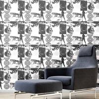 电吉他现代抽象设计师墙纸 美店沙龙KTV酒吧会所游乐场背景壹德壹