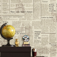 复古英文字母简约旧报纸纹墙纸 网吧酒吧服装美店KTV背景墙壹德壹