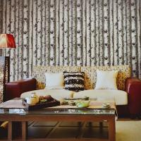 PVC可擦洗木桩木头纹树木墙纸咖啡饭店烧烤店火锅店中式背景壹德壹