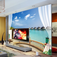 无缝大型壁画电视背景墙壁纸客厅3D大海影视背景墙纸大型壁画卧室壹德壹