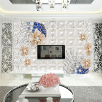 3D欧式定做珠宝风格电视背景墙纸现代简欧客厅影视墙布壁纸5D壁画壹德壹