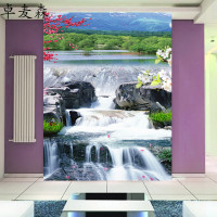 中式大型壁画客厅沙背景墙纸电视壁纸卧室无纺布山水风景玄关壹德壹