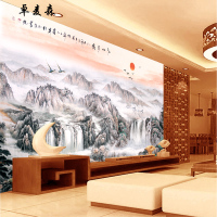 无缝定制中式壁画江山多娇山水电视背景墙纸壁纸客厅卧室沙墙布壹德壹