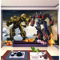 儿童房大型壁画电视背景墙客厅酒店3D立体无缝墙纸壁纸变形金刚壹德壹