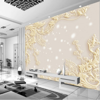 无缝欧式简约3d定制壁画立体花纹电视背景墙客厅卧室墙布沙墙纸壹德壹