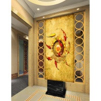 复古中式壁纸客厅沙电视卧室背景墙壁纸无纺布墙纸壁画九鱼图壹德壹