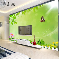 无缝3D电视背景墙壁画立体大型定制壁纸个性客厅沙影视墙纸绿色壹德壹