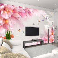 3d花卉客厅卧室欧式无纺墙纸定制大型壁画无缝墙布电视背景墙壁纸壹德壹