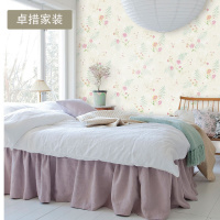 壁纸欧式田园风格布浆纤维客厅卧室床头背景环保无纺墙纸壹德壹