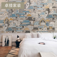 建筑风景艺术壁纸个性创意电视背景墙纸日式餐厅酒吧定制壁画壹德壹