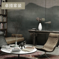 日式浮世绘艺术墙纸新中式个性创意山水背景墙壁纸定制壁画壹德壹