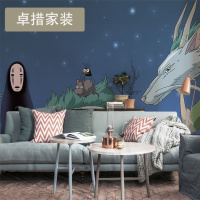 宫崎骏个性日漫画卡通定制墙纸壁纸卧室客厅大型艺术定制壁画壹德壹