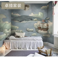 海洋儿童房墙纸女孩男孩壁纸无纺布卧室温馨欧式定制壁画壹德壹