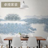 中式电视背景墙艺术创意壁纸无纺布墙纸大型壁画定制无缝墙布壹德壹
