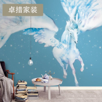 飞马个性手绘艺术墙纸现代简约卧室客厅壁纸服装店定制壁画壹德壹