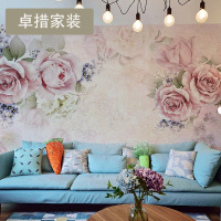 大花欧式墙布北欧个性墙纸无纺布壁布卧室背景墙定制大型壁画壹德壹