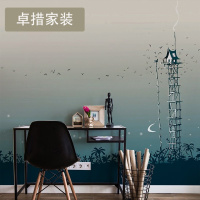 城市风景电视背景墙壁纸个性墙纸卧室客厅无缝墙布定制壁画壹德壹
