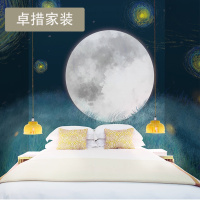 油画电视背景墙卧室客厅定制壁纸个性创意梵高复古美式墙纸壹德壹