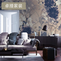 大花欧式墙纸无纺布墙布无缝定制壁纸沙背景墙电视壁布北欧壹德壹