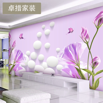 定制 电视背景墙壁纸客厅卧室简约欧式田园3d无缝无纺布墙纸壹德壹