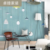 现代简约个性吊灯电视背景墙壁纸定制客厅卧室墙布手绘无缝壁画壹德壹