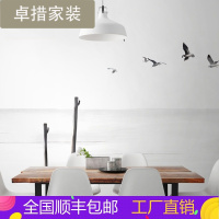 北欧风格简约海鸥客厅沙电视背景墙壁纸素色大型壁画手绘墙纸壹德壹