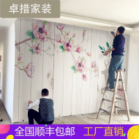 5D 手绘麋鹿北欧墙纸客厅3d电视背景墙个性创意壁画壁纸卧室墙布壹德壹