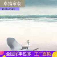 5D北欧简约卧室大海壁纸手绘抽象宜家墙纸客厅电视背景墙壁画墙布壹德壹