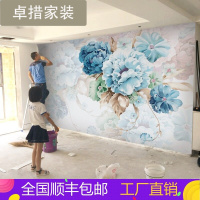 北欧艺术影视墙布手绘花卉壁纸3D温馨卧室客厅电视背景墙墙纸壁画壹德壹